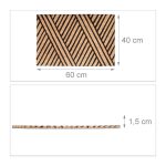 Covoras intrare Relaxdays, model-70, fibre de cocos, maro, 60 x 40 x 1.5 cm - imagine 6