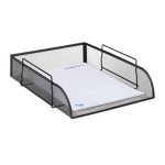 Tava pentru documente, cu manere, metal, negru, 8,5 x 26 x 33,5 cm