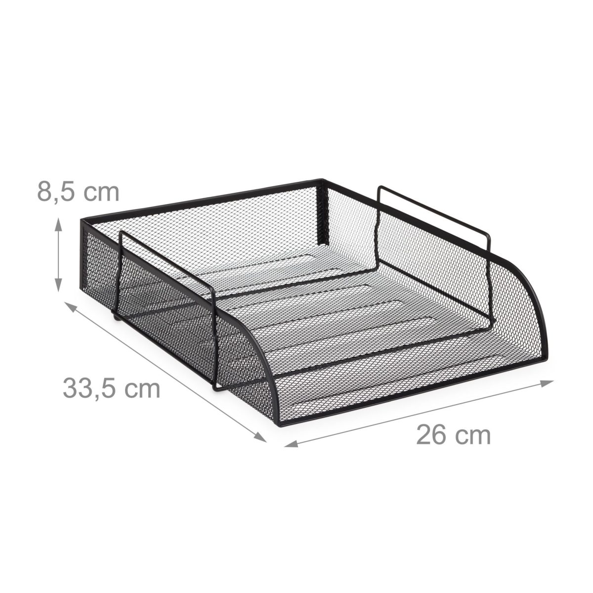 Tava pentru documente, cu manere, metal, negru, 8,5 x 26 x 33,5 cm - imagine 3