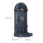 Cismea decorativa de gradina, design vintage antic, aluminiu, gri inchis, 83 x 39 x 33 cm - imagine 4