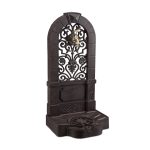 Cismea decorativa de gradina, design vintage antic, aluminiu, maro, 74 x 35,5 x 30 cm