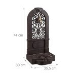 Cismea decorativa de gradina, design vintage antic, aluminiu, maro, 74 x 35,5 x 30 cm - imagine 5