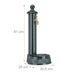 Cismea de gradina, design antic, cu robinet, 61 x 25 x 30,5 cm, verde inchis - imagine 3