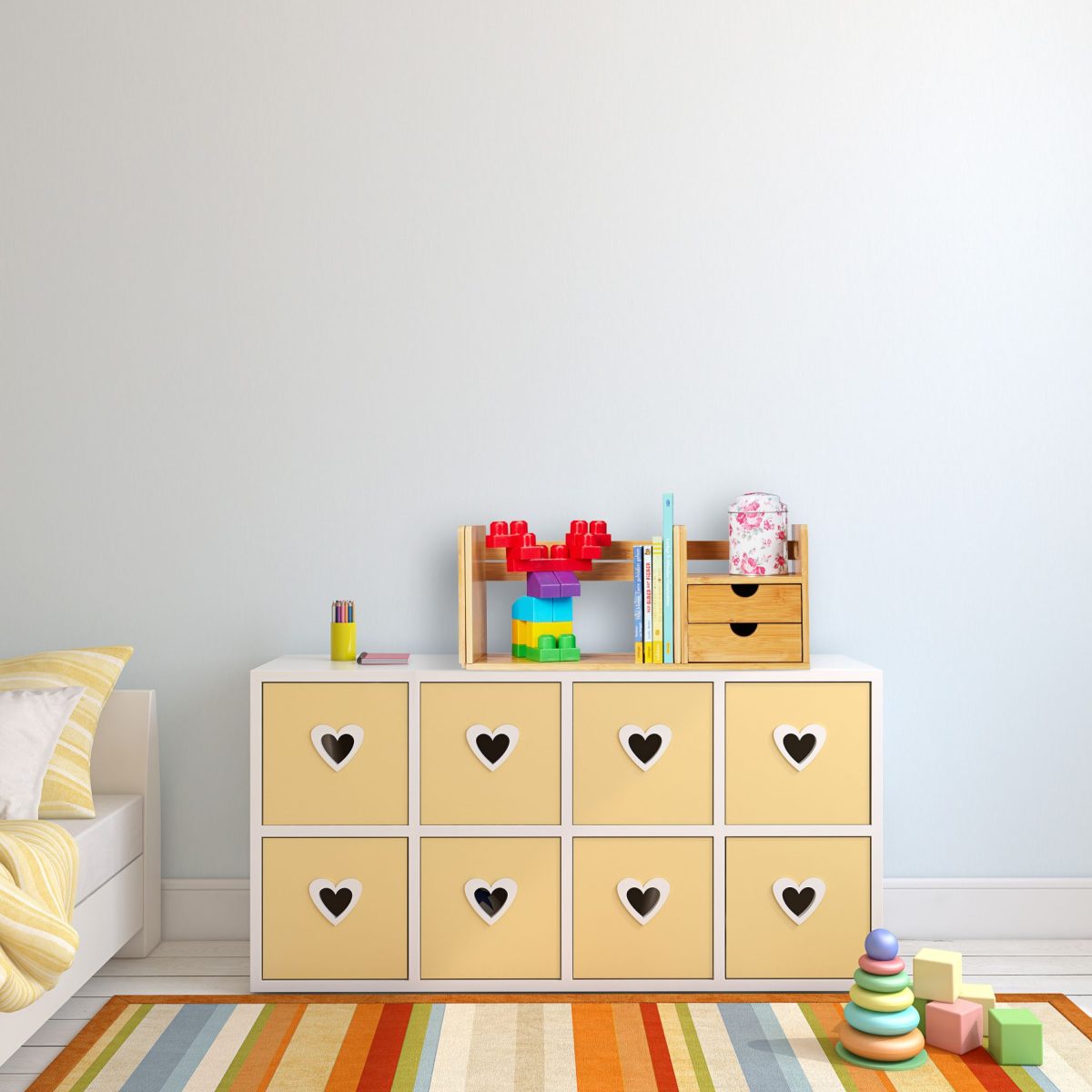 Organizator pentru birou, extensibil, raft pentru carti, 2 sertare, bambus, 21 x 51 - 80,5 x 19 cm - imagine 3