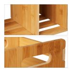 Organizator pentru birou, extensibil, raft pentru carti, 2 sertare, bambus, 21 x 51 - 80,5 x 19 cm - imagine 7