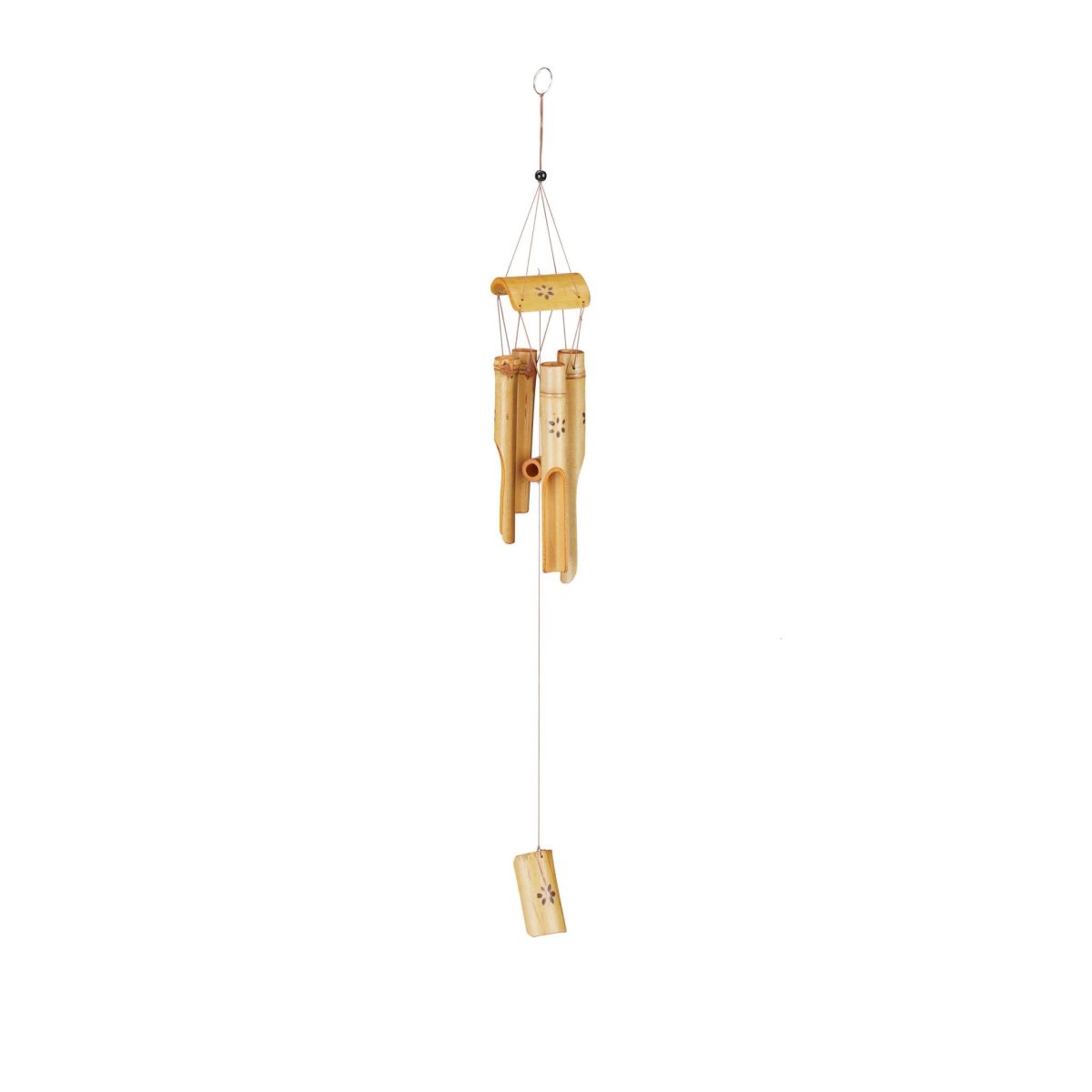 Clopotel de vant cu trestii, bambus/metal, 73 x 7 x 7 cm, natur - imagine 4