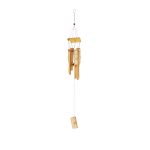 Clopotel de vant cu trestii, bambus/metal, 73 x 7 x 7 cm, natur - imagine 4