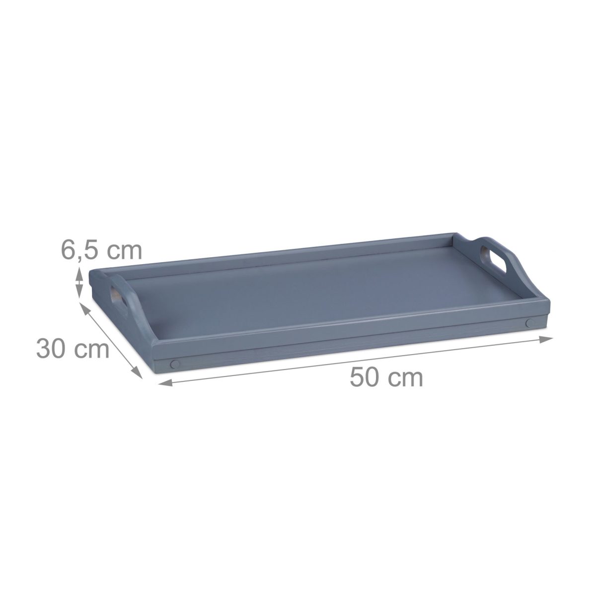 Tava servire din bambus, pliabila, dimensiuni 23 x 60,5 x 30 cm, gri, Relaxdays - imagine 5