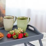 Tava servire din bambus, pliabila, dimensiuni 23 x 60,5 x 30 cm, gri, Relaxdays - imagine 6