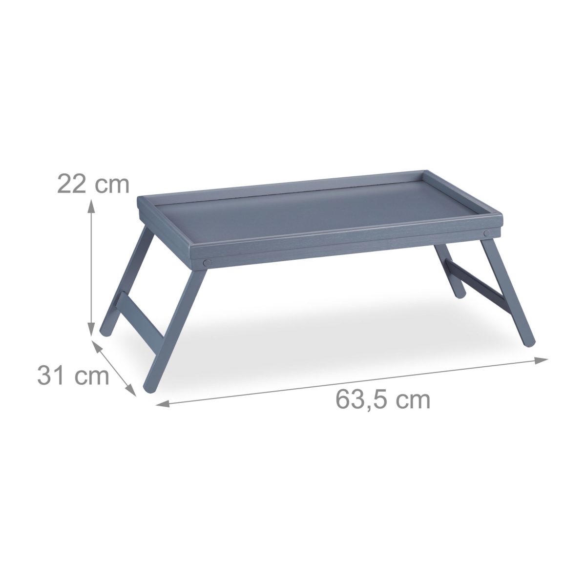 Tava servire din bambus, pliabila, dimensiuni 22 x 63,5 x 31 cm, gri, Relaxdays - imagine 7