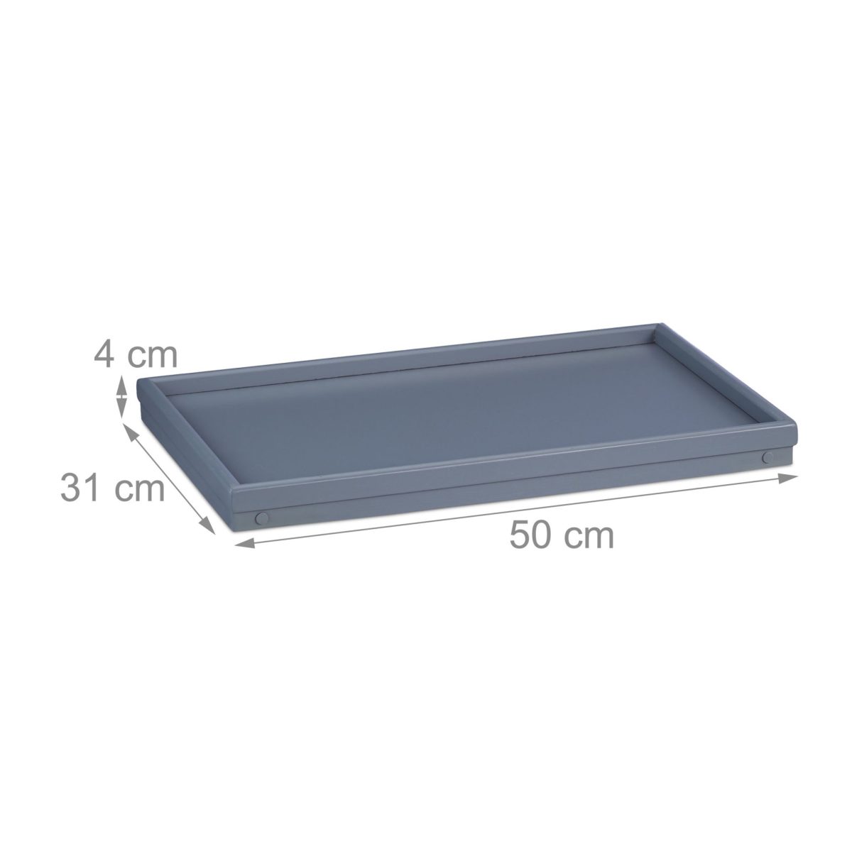 Tava servire din bambus, pliabila, dimensiuni 22 x 63,5 x 31 cm, gri, Relaxdays - imagine 6