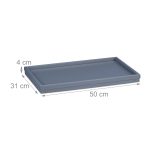 Tava servire din bambus, pliabila, dimensiuni 22 x 63,5 x 31 cm, gri, Relaxdays - imagine 6