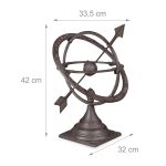 Decoratiune antica de gradina, Cadran Solar, cifre romane 1 - 8 / 6 - 12, 42 x 33,5 x 32 cm, maro - imagine 2