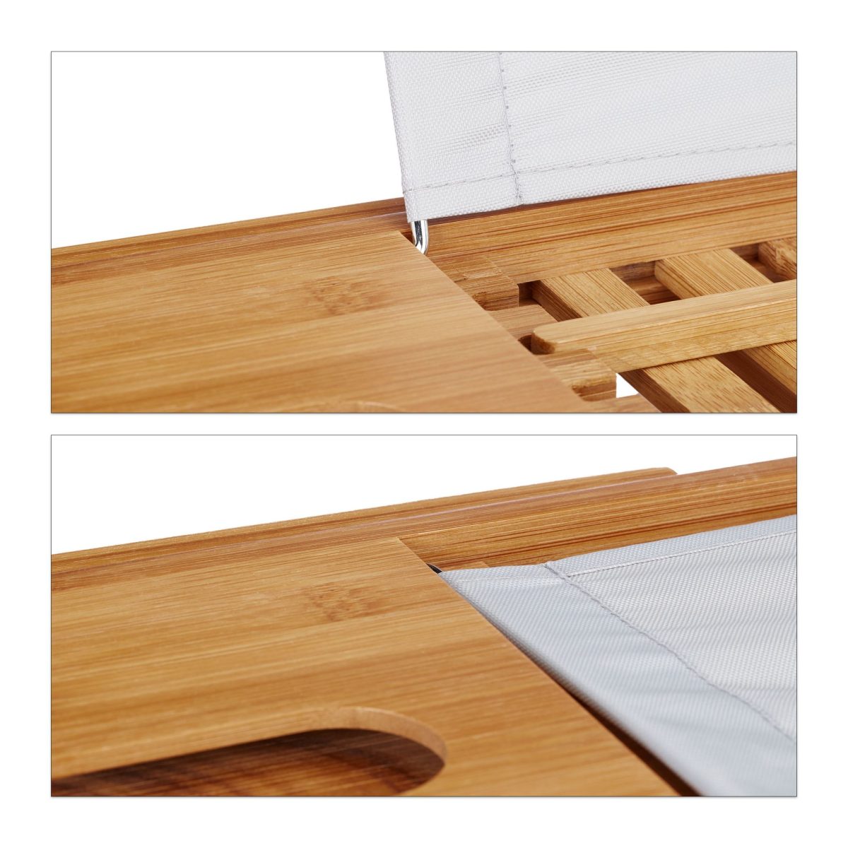 Suport extensibil pentru cada, bambus, 4 x 105 x 23,5 cm - imagine 6