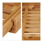 Suport extensibil pentru cada, bambus, 4 x 105 x 23,5 cm - imagine 8