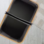 Cos de rufe cu 2 compartimente si capac, Relaxdays, gri, 74 l, 50 x 54 x 33,5 cm - imagine 5