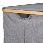 Cos de rufe cu 2 compartimente si capac, Relaxdays, gri, 74 l, 50 x 54 x 33,5 cm - imagine 7