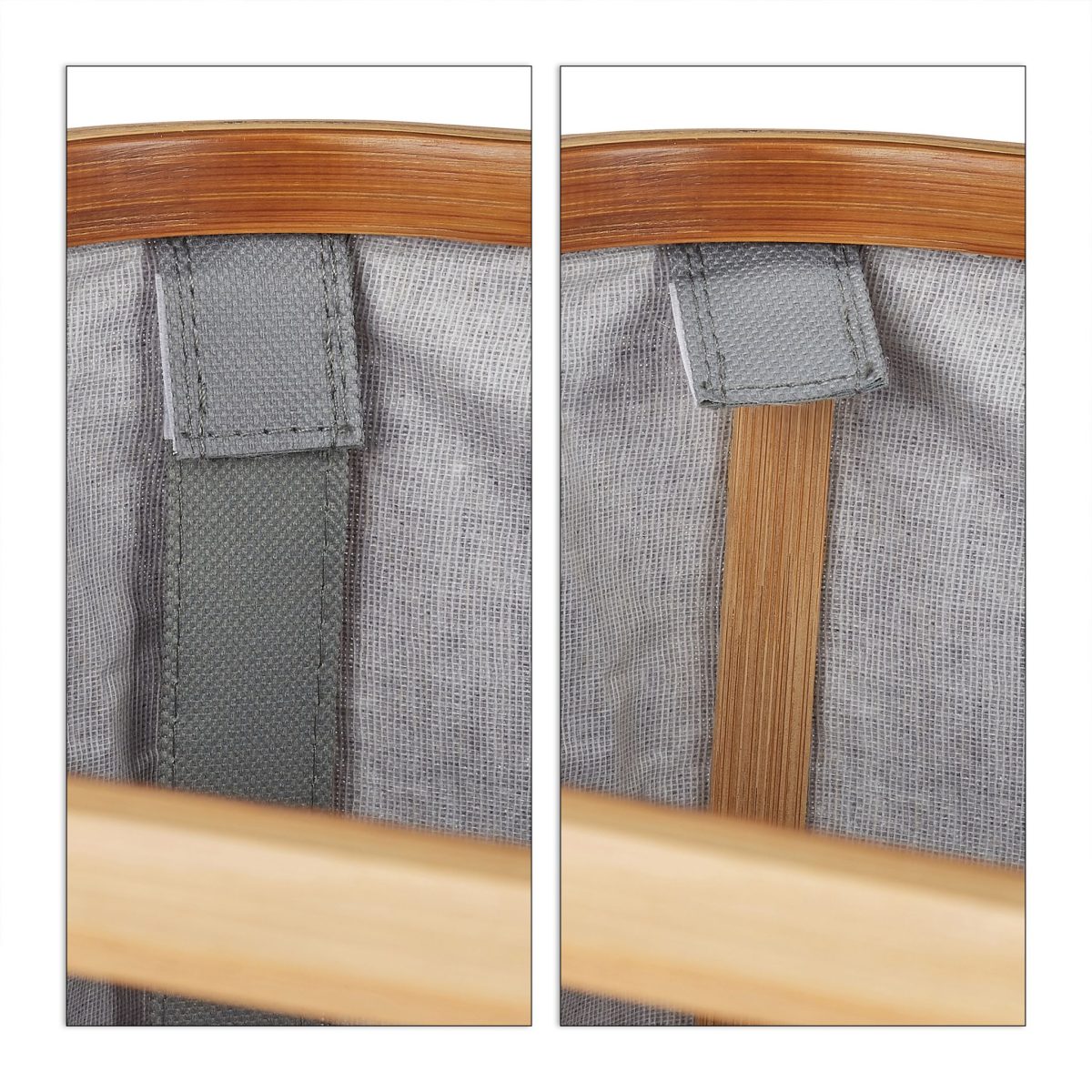 Cos de rufe cu 2 compartimente si capac, Relaxdays, gri, 74 l, 50 x 54 x 33,5 cm - imagine 8