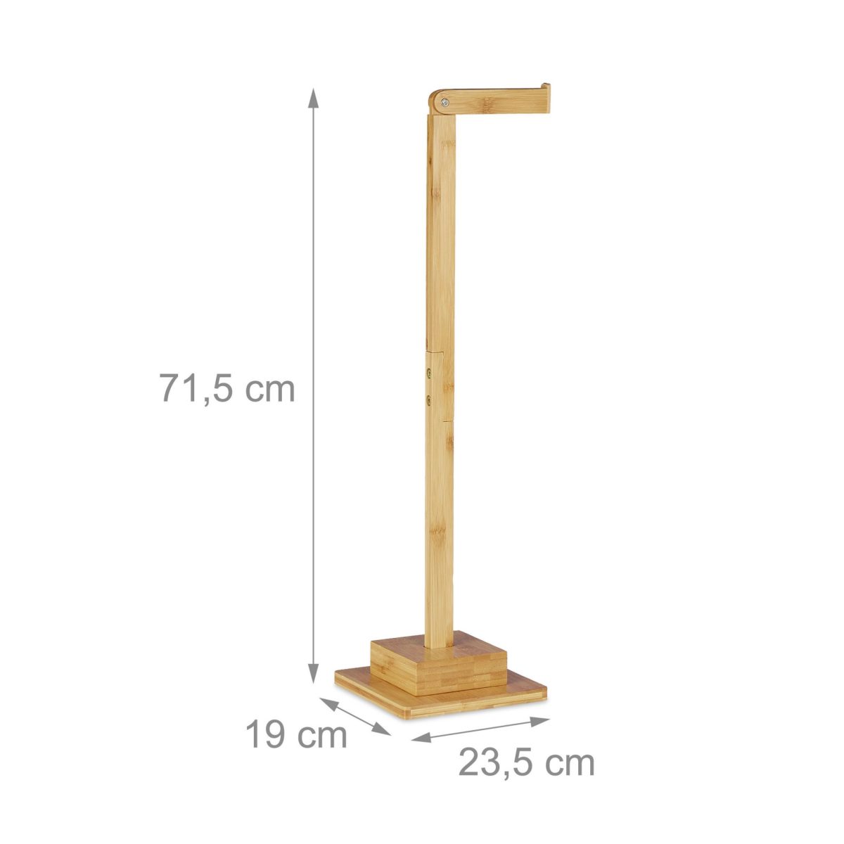 Suport hartie igienica, loc depozitare 6 rezerve, 71, 5 x 23, 5 x 19 cm, maro, bambus - imagine 3