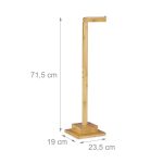 Suport hartie igienica, loc depozitare 6 rezerve, 71, 5 x 23, 5 x 19 cm, maro, bambus - imagine 3