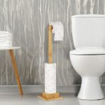 Suport hartie igienica, loc depozitare 6 rezerve, 71, 5 x 23, 5 x 19 cm, maro, bambus - imagine 4