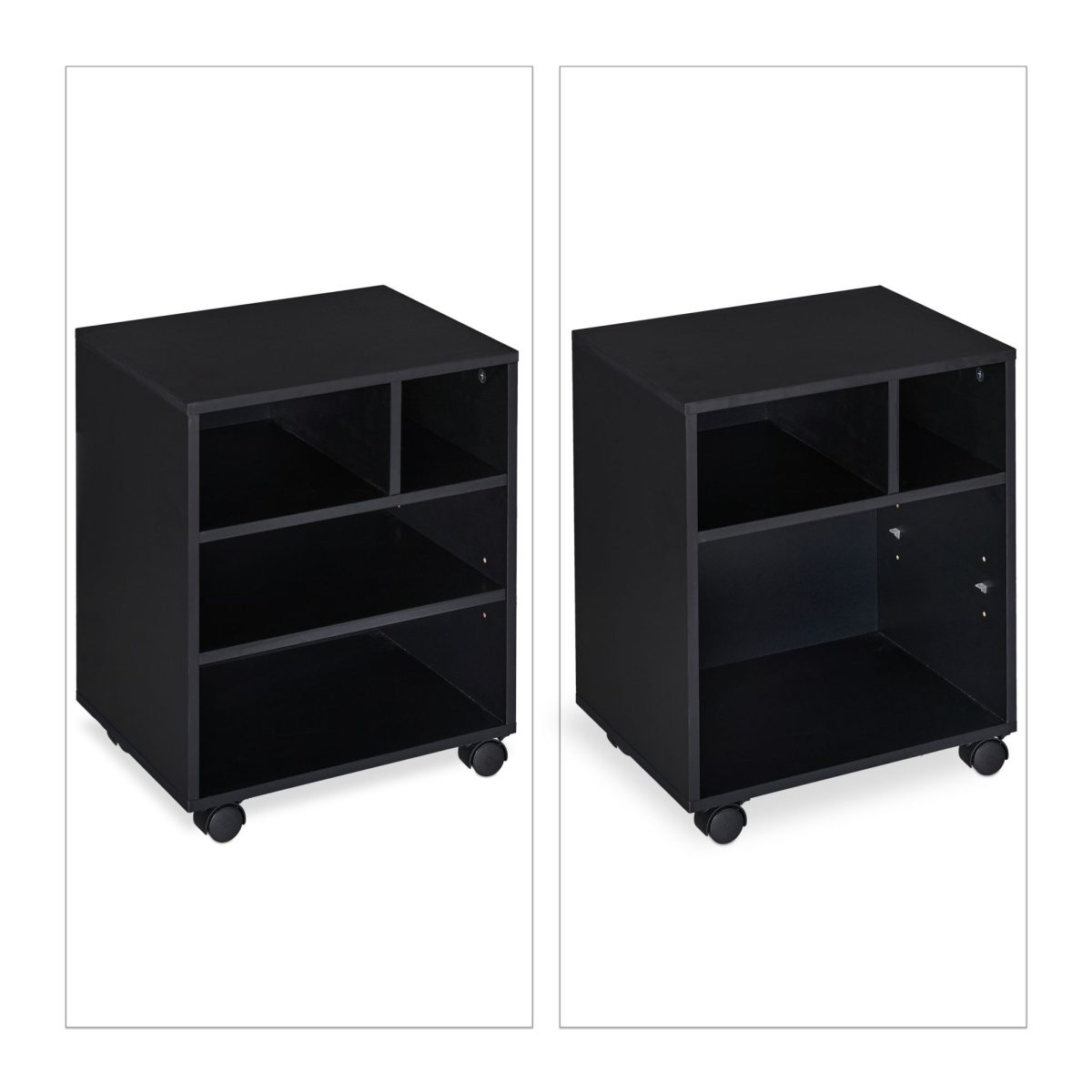 Dulap organizator, suport pentru imprimanta, cu roti, 4 rafturi, din PAL, 49 x 40 x 30 cm - imagine 5