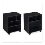 Dulap organizator, suport pentru imprimanta, cu roti, 4 rafturi, din PAL, 49 x 40 x 30 cm - imagine 5