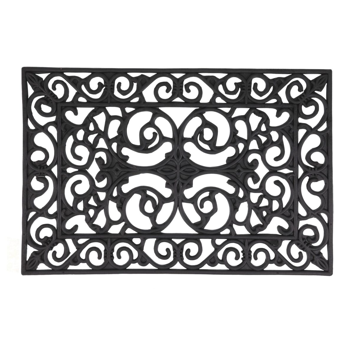 Covoras intrare Relaxdays, model-82, cauciuc, Negru, 60 x 40 x 0.5 cm - imagine 2