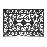 Covoras intrare Relaxdays, model-82, cauciuc, Negru, 60 x 40 x 0.5 cm - imagine 2