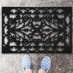 Covoras intrare Relaxdays, model-83, cauciuc, Negru, 60 x 40 x 1 cm - imagine 3