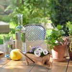 Vas de flori tip carucior, 2 bucati, lemn, natur, 10 x 22 x 12 cm - imagine 2