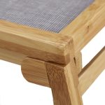 Tava servire din bambus, pliabila, dimensiuni 23 x 60 x 33 cm, gri/maro, Relaxdays - imagine 6