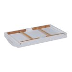 Tava servire din bambus si MDF, dimensiuni 24 x 55,5 x 30 cm, alb/maro, Relaxdays - imagine 10