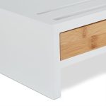 Suport pentru monitor, 2 sertare, MDF/bambus, spatiu pentru pahar si diferite accesorii, 12 x 56 x 27 cm - imagine 6