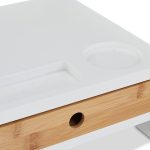 Suport pentru monitor, 2 sertare, MDF/bambus, spatiu pentru pahar si diferite accesorii, 12 x 56 x 27 cm - imagine 7