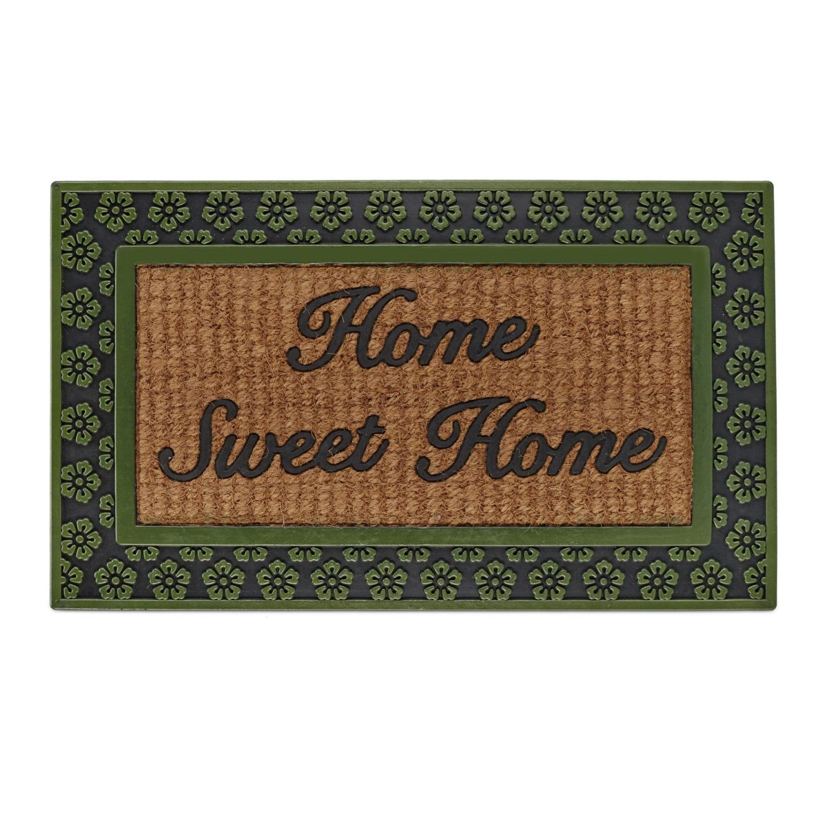 Covoras intrare, Relaxdays, model-219, cauciuc, verde, 75 x 45 x 1 cm - imagine 3