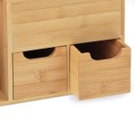 Organizator pentru birou, suport pentru documente, 5 compartimente, 2 sertare, bambus, 29 x 37 x 25 cm - imagine 6