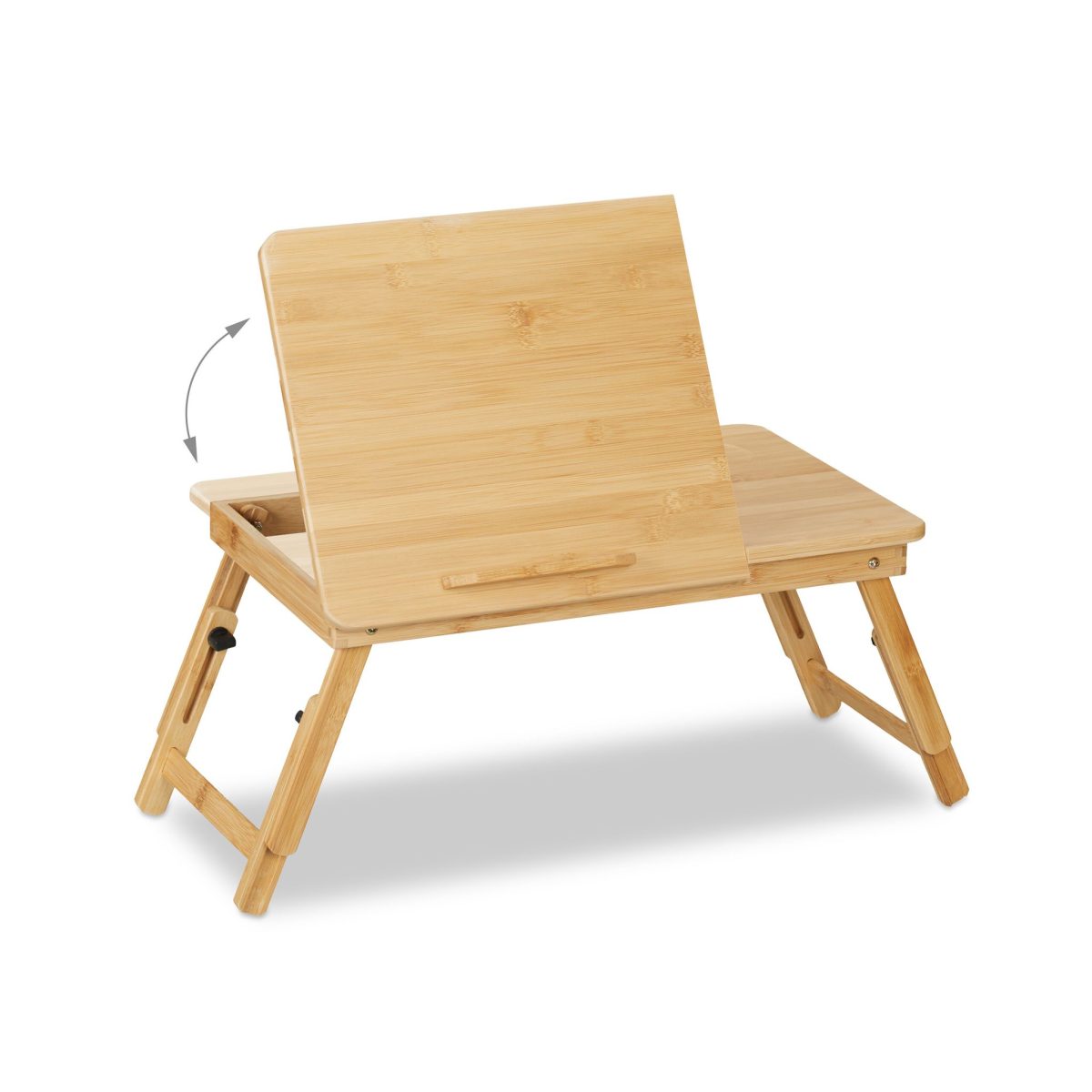 Masa pliabila pentru laptop, 4 unghiuri de inclinare, sertar lateral, bambus, 49 x 61 x 30 cm - imagine 7