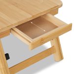 Masa pliabila pentru laptop, 4 unghiuri de inclinare, sertar lateral, bambus, 49 x 61 x 30 cm - imagine 8