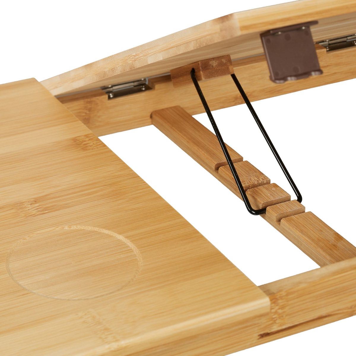 Masa pliabila pentru laptop, 4 unghiuri de inclinare, sertar lateral, bambus, 49 x 61 x 30 cm - imagine 9