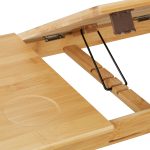 Masa pliabila pentru laptop, 4 unghiuri de inclinare, sertar lateral, bambus, 49 x 61 x 30 cm - imagine 9