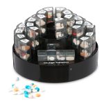 Organizator pastile pentru 31 de zile, 4 compartimente pe zi, plastic, 14 x 21 cm