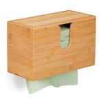 Cutie pentru servetele, montare pe perete, bambus, 17 x 27 x 13 cm