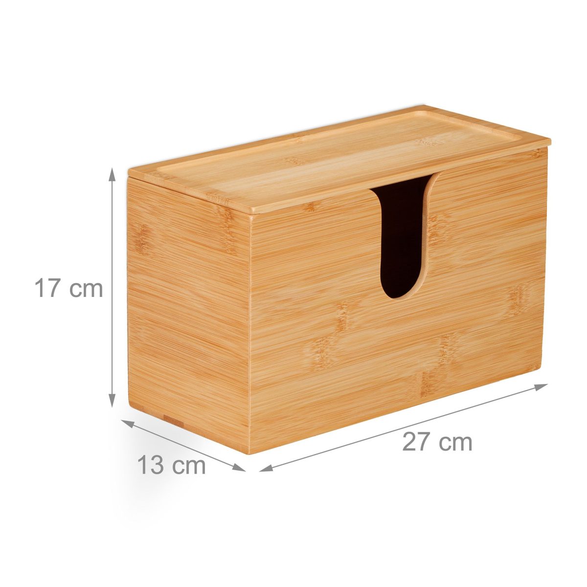 Cutie pentru servetele, montare pe perete, bambus, 17 x 27 x 13 cm - imagine 4