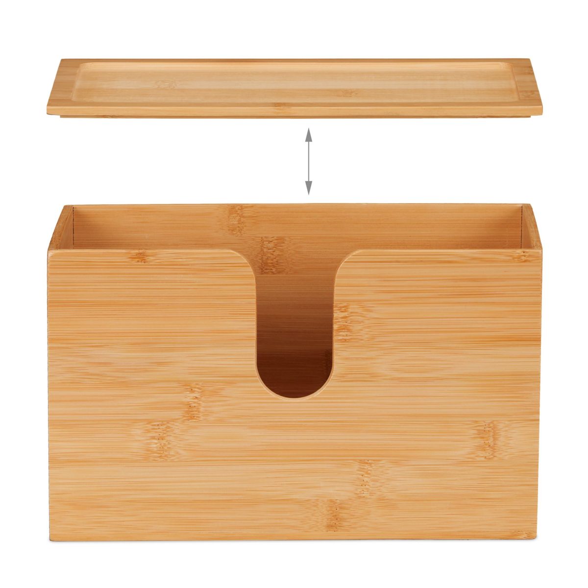 Cutie pentru servetele, montare pe perete, bambus, 17 x 27 x 13 cm - imagine 5
