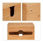 Cutie pentru servetele, montare pe perete, bambus, 17 x 27 x 13 cm - imagine 7