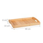 Tava servire din bambus, manere transport, 6 x 48 x 33 cm, maro - imagine 6