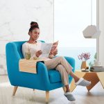 Suport de canapea multifunctional, montura pe cotiera canapelei, din bambus, 1 x 42 x 34 cm, maro - imagine 2