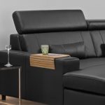 Suport de canapea multifunctional, montura pe cotiera canapelei, din bambus, 1 x 42 x 34 cm, maro - imagine 3