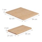 Suport de canapea multifunctional, montura pe cotiera canapelei, din bambus, 1 x 42 x 34 cm, maro - imagine 4